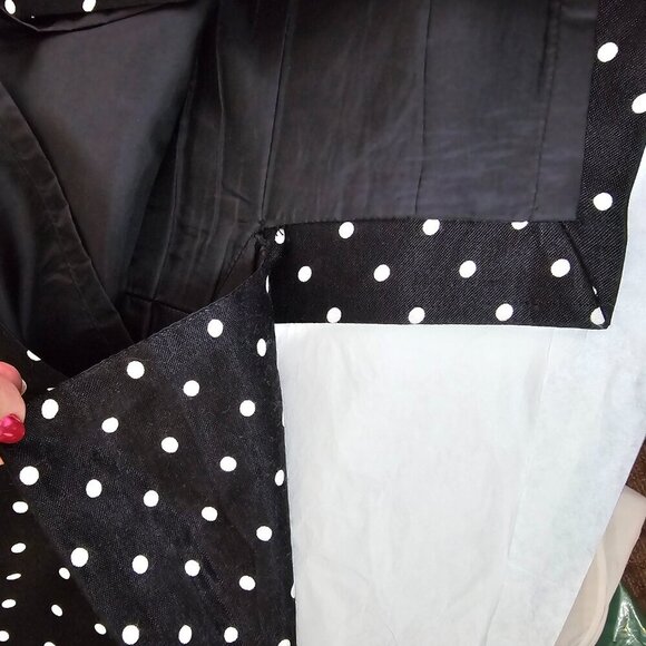 Classic Black & White Polka Dot High Waist Skirt lined With Pockets EUC - Picture 7 of 9